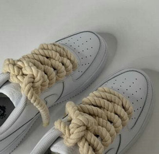 Air Force 1 ‘White, Custom Rope Laces (Beige)’
