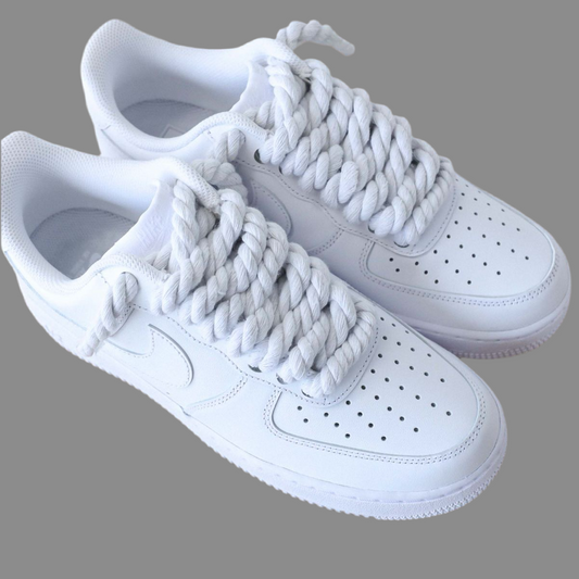 Air Force 1 Custom ‘White, Rope Lacets (White)’