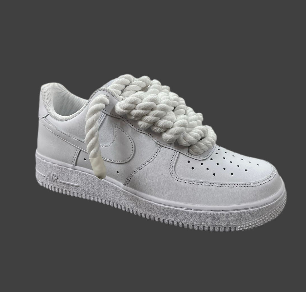 Air Force 1 Custom ‘White, Rope Lacets (White)’
