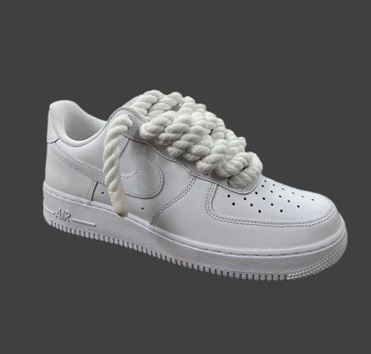 Air Force 1 Custom ‘White, Rope Lacets (White)’